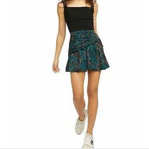 NWT Free People Saturday Sun Mini Skirt Ruched & Multicolor Size 8